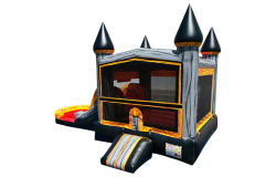 Black Marble Bounce House W/Slide Combo (WET/DRY)- NEW