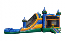 green202720combo203 1728260681 Green Emerald Bounce House W/Slide (WET/DRY)- NEW