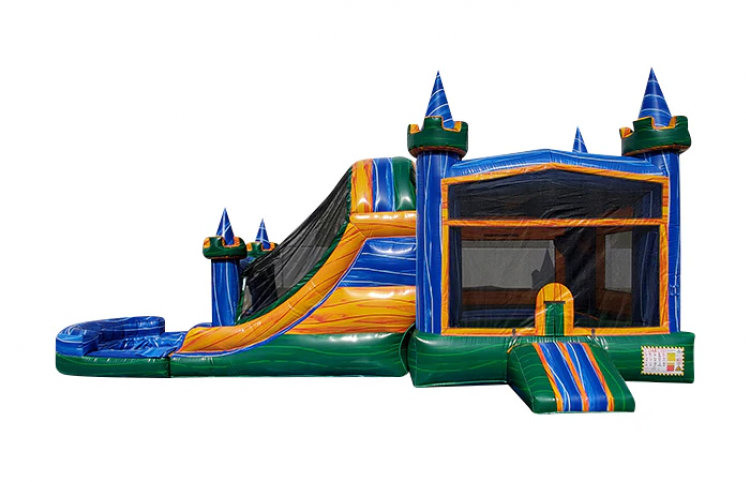 Green Emerald Bounce House W/Slide (WET/DRY)- NEW